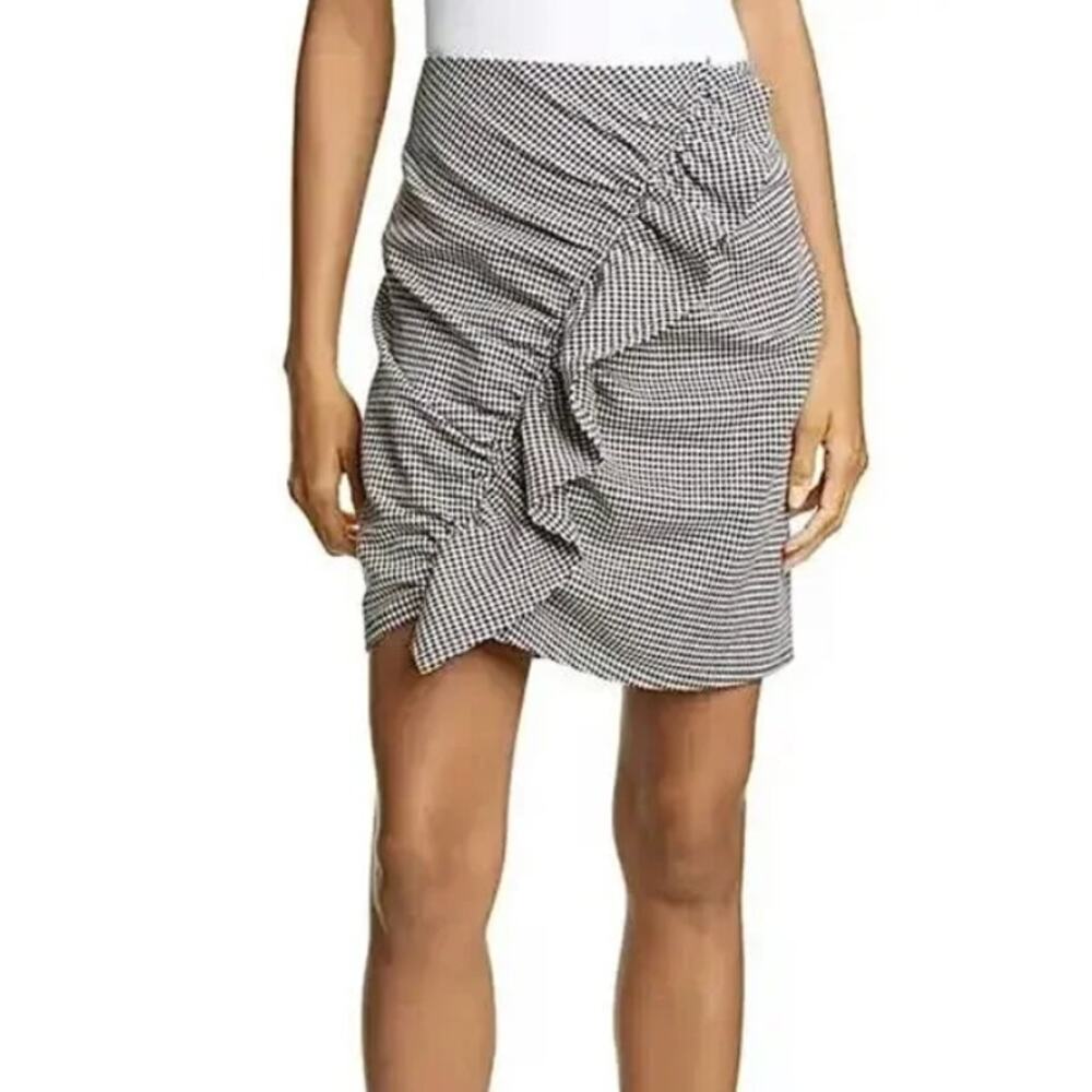 A.L.C Jupiter Houndstooth Ruffled Mini Skirt - Size 6